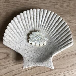 1960s Vintage Opalescent White Shell Flower Pin - Taiwan Brooch